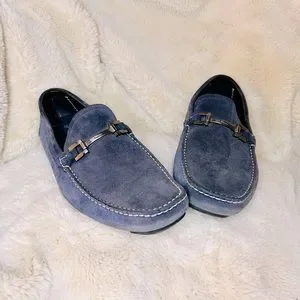 ☁️ Blue Suede Ferragamo Driver Loafers ☁️ Salvatore Ferragamo Men main image 3